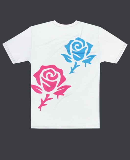Pink x Blue Twin Bloom Back Print - T Shirt
